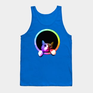 Peeking Circle Cat Tank Top